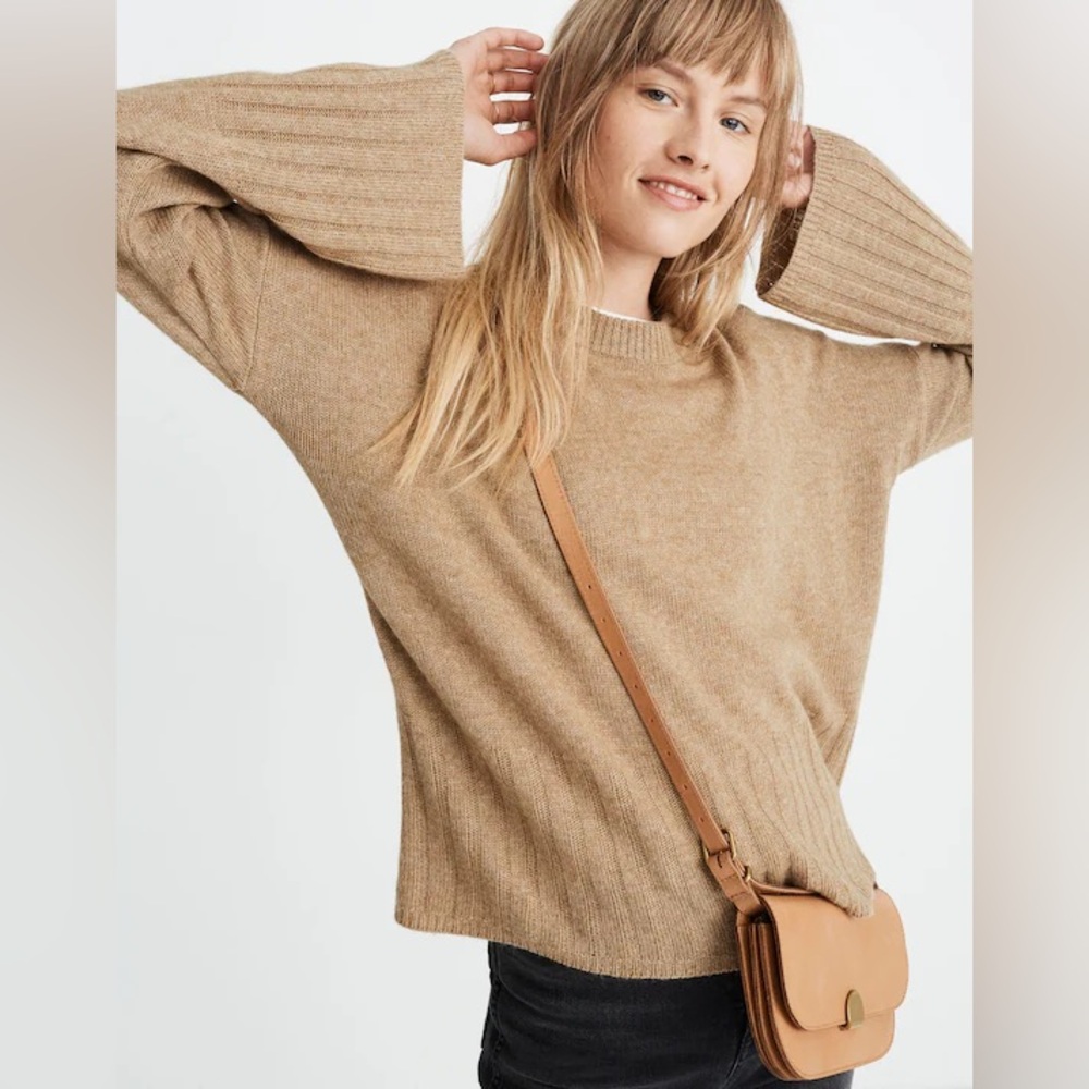 Madewell Ayers Wide Sleeve Sweater in Sandalwood Size XS